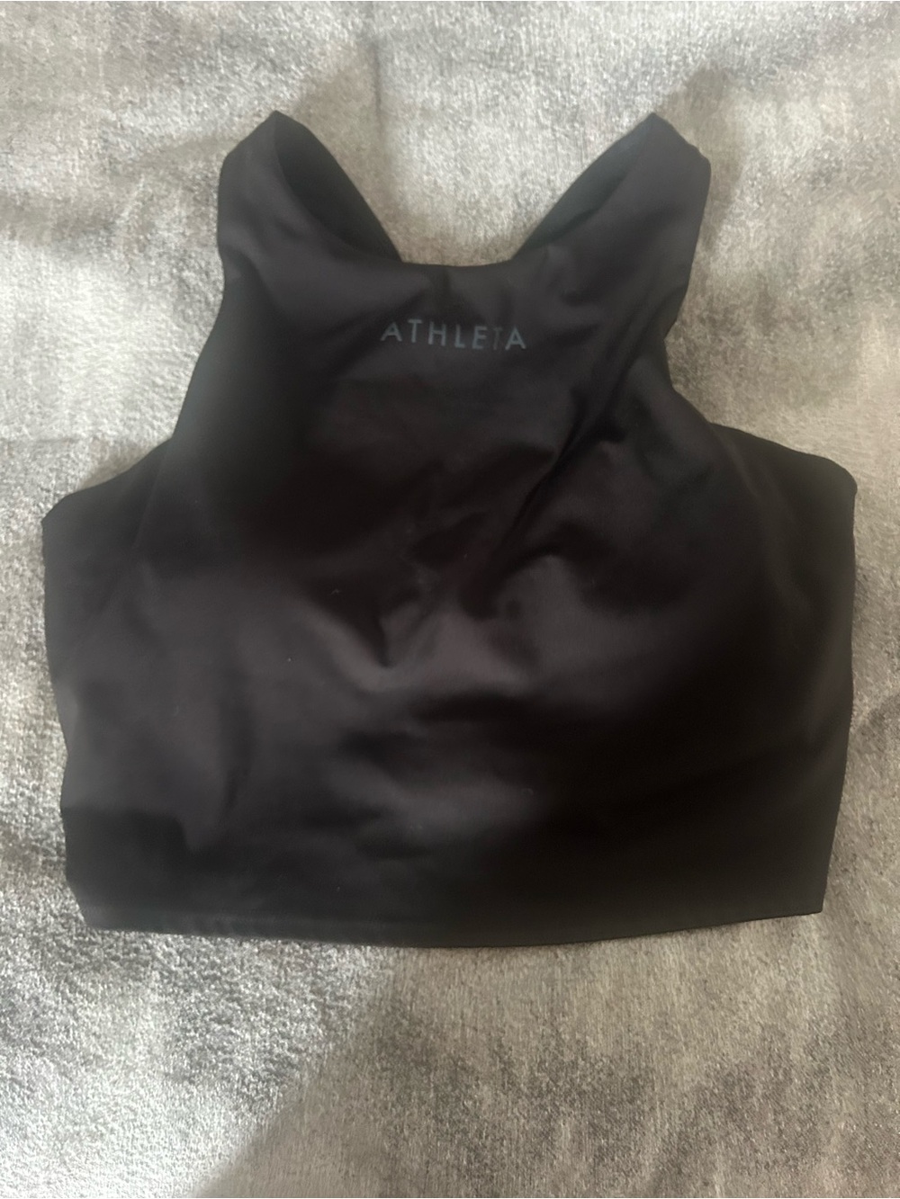 Athleta Black High-Neck Crop Sports Bra size M